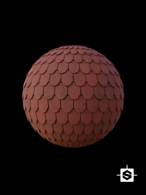 free pbr seamless shingles terracotta texture