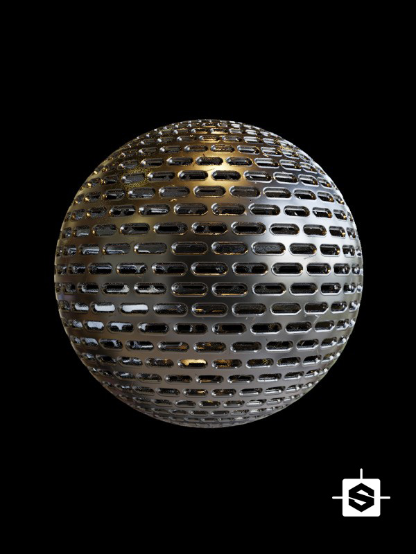 free seamless pbr metal grill texture