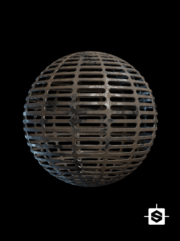free seamless pbr metal grill texture