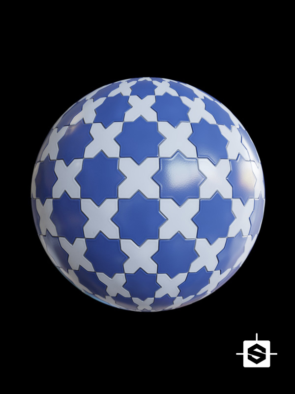 tiles stars crosses ceramic mosaic archviz