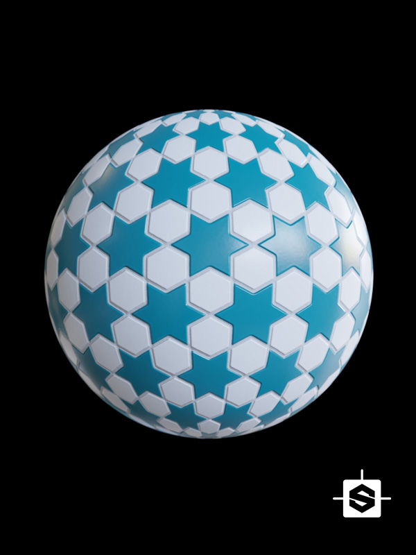 tiles stars hexagons ceramic mosaic archviz