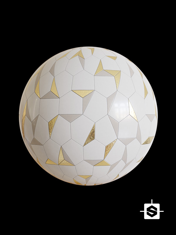 tiles ceramic pattern bathroom kitchen hexagons metal gold