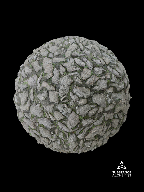 stone path walk rock pebble grass forest