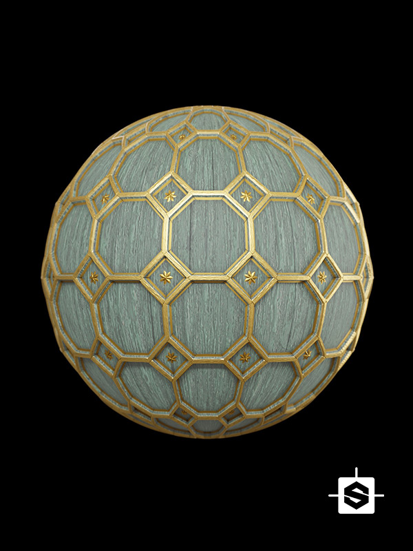 wood ceiling coffers gold paint