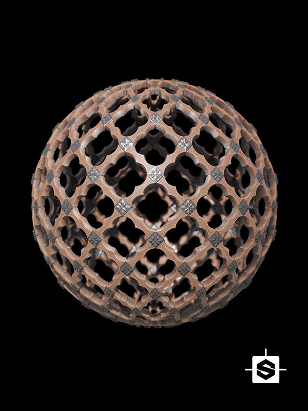 wood pattern coffers metal metallic