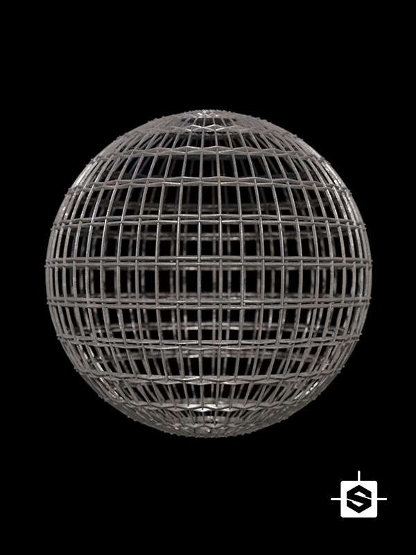 metal weave fence rusted