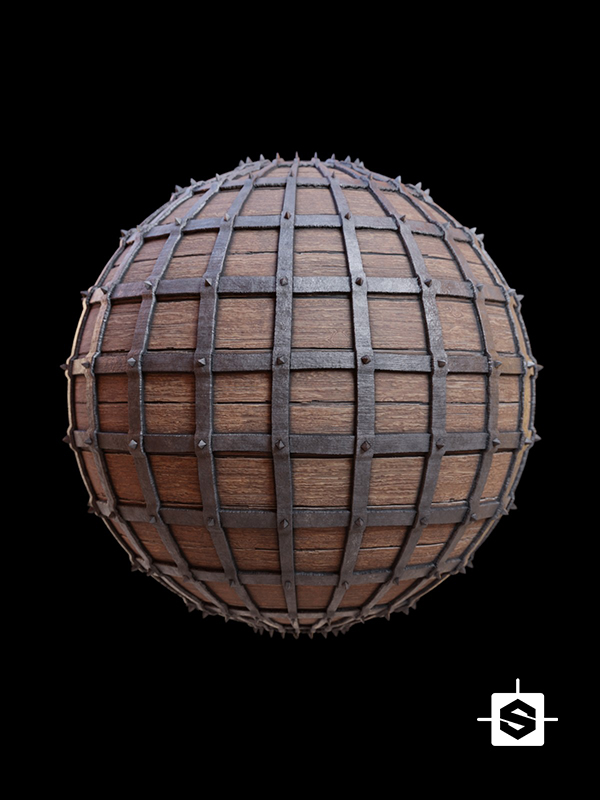 wood gate fortified iron cast metal medieval castle door