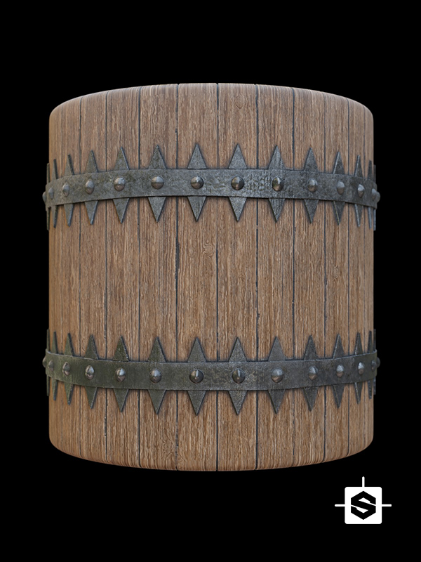 wood gate metal medieval castle door