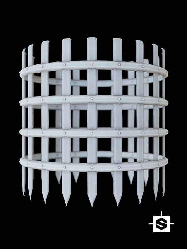 stylized hand painted metal gate iron