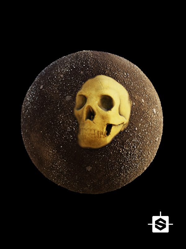 ground dirt floor skull bones skeleton 