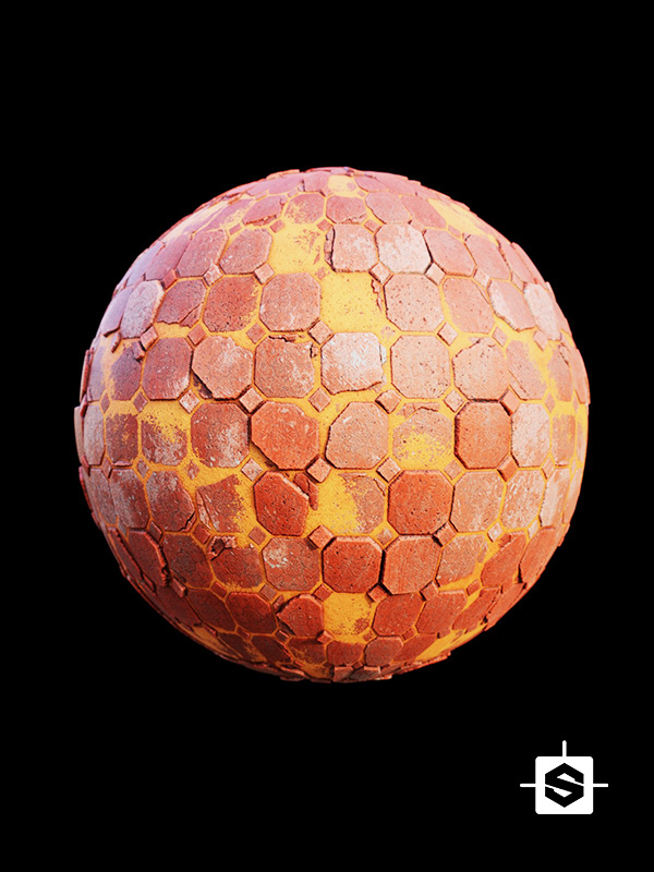 stylized tiles terracotta ground floor sand dirt