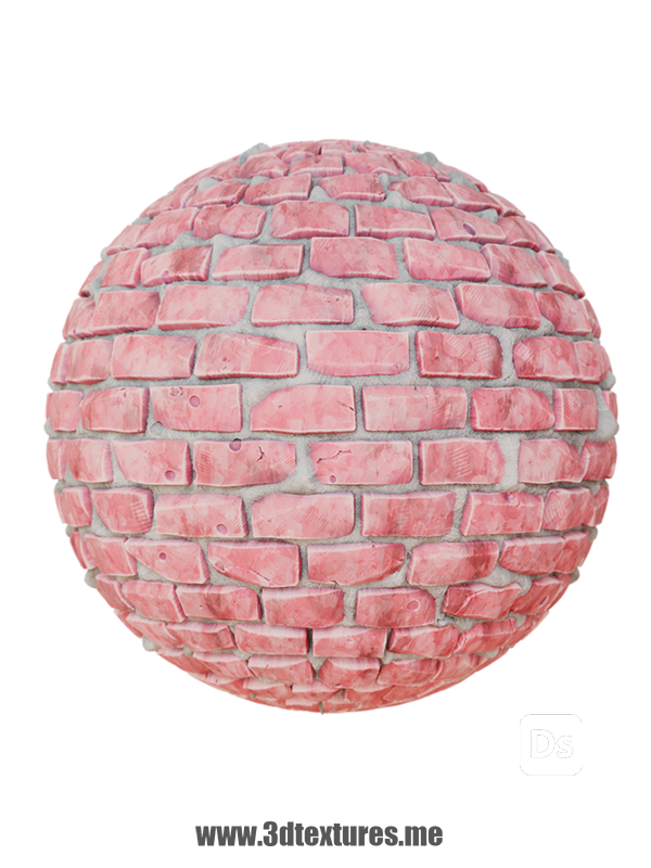 stylized bricks wall cartoon hand painted