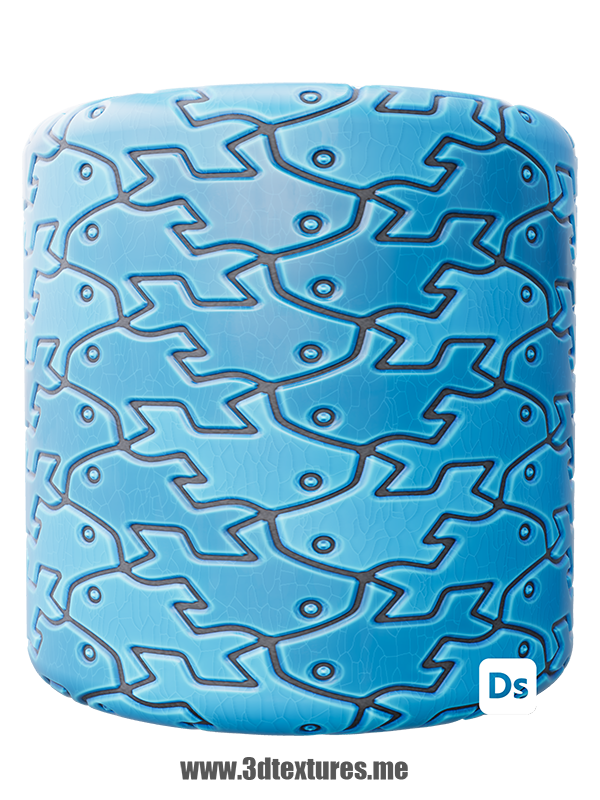 free pbr seamless texture tiles wall ceramic wall geometric pattern interlocked escher fich