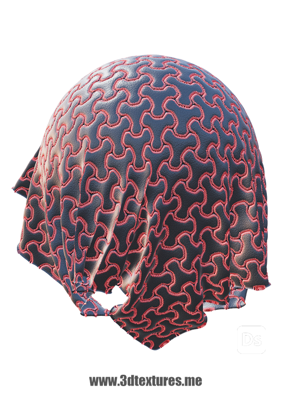 free pbr texture seamless fabric leather stitched triblade padded
